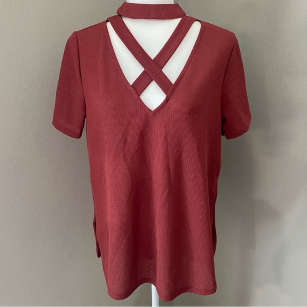 VERY J | NWT WOMENS BRICK COLORED TOP SIZE L